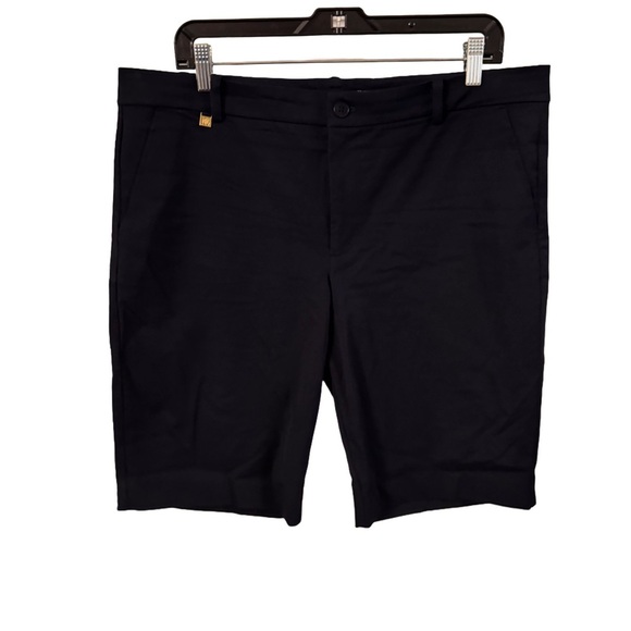 LAUREN RALPH LAUREN WOMENS NAVY BLUE SHORTS STRETCH  SIZE 14 - Picture 1 of 12